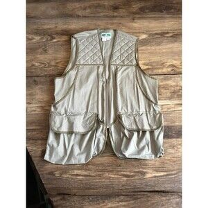 Vtg Game Winner Sportswear Brown Hunting Shotgun Shooting Vest Men’s Size Lg